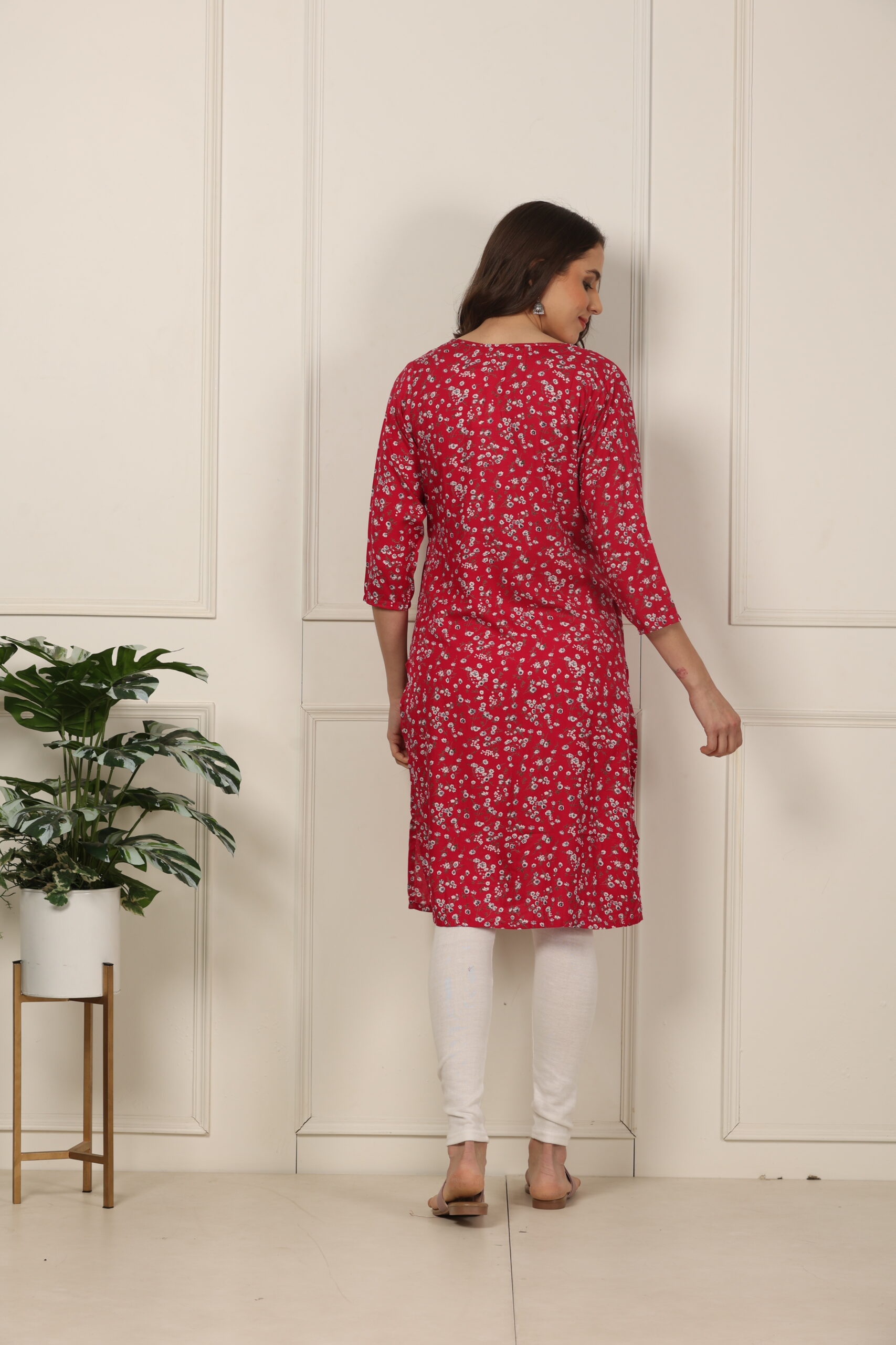 <b>Naira</b><br/>Strawberry Pink Rayon Kurti - Image 6