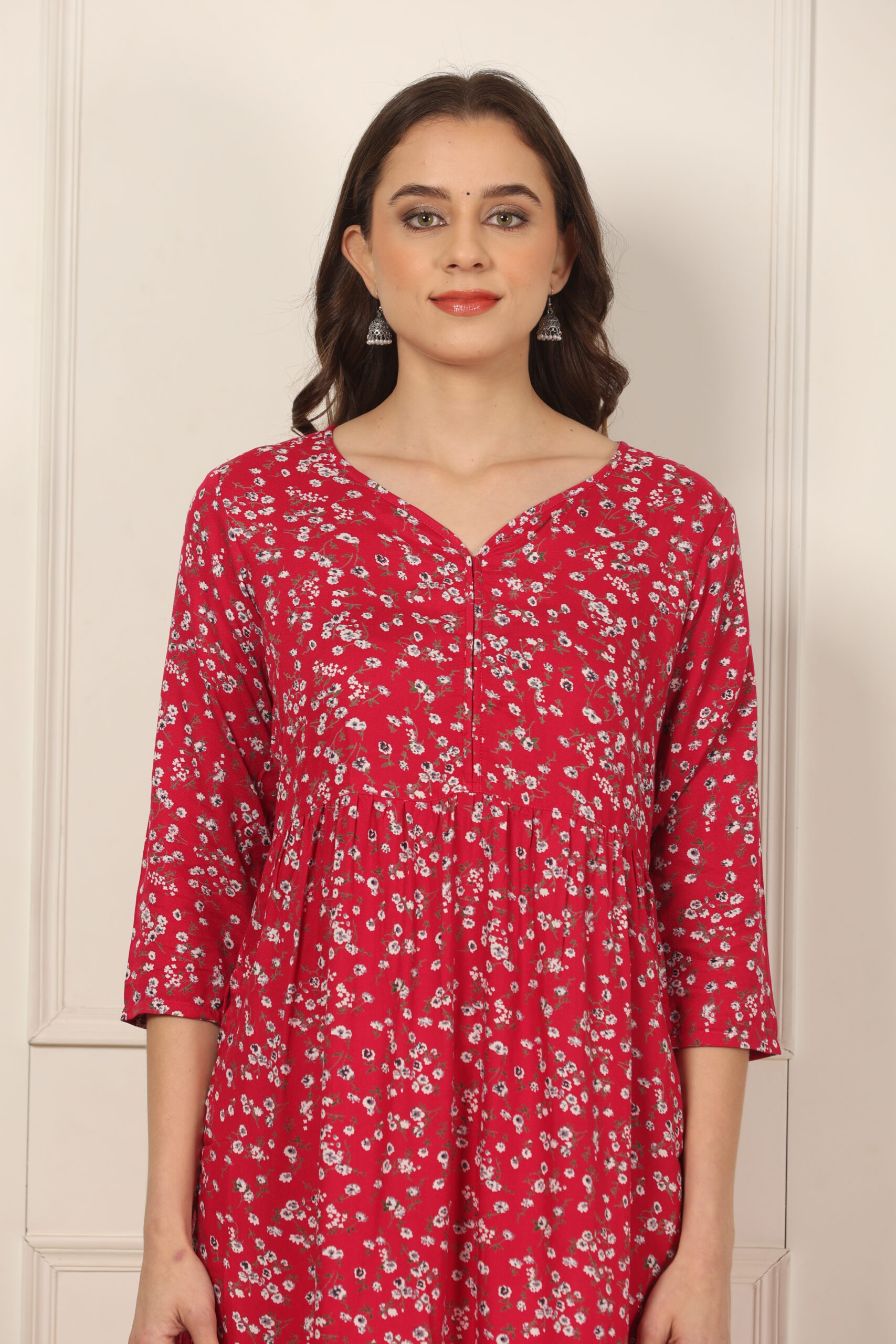 <b>Naira</b><br/>Strawberry Pink Rayon Kurti - Image 5