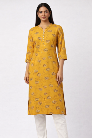 <b>Verena</b><br/>Mandarin Collar Straight Kurti