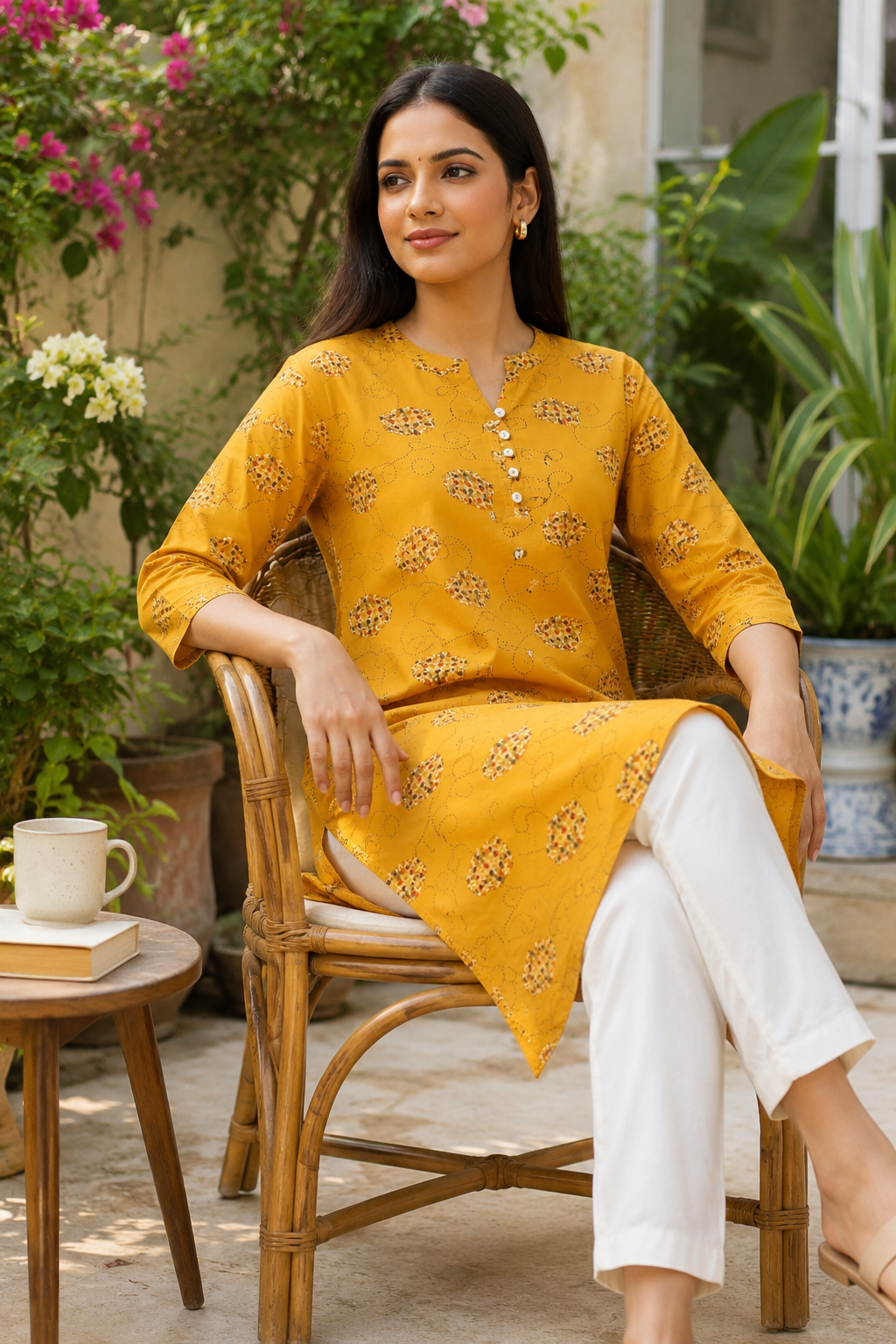 <b>Verena</b><br/>Mandarin Collar Straight Kurti - Image 2