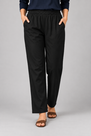 <b>Cora</b><br/>Black Cotton Comfort Pants