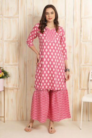 <b>Ruby</b></br>Mauve Rayon Sharara Kurti Set